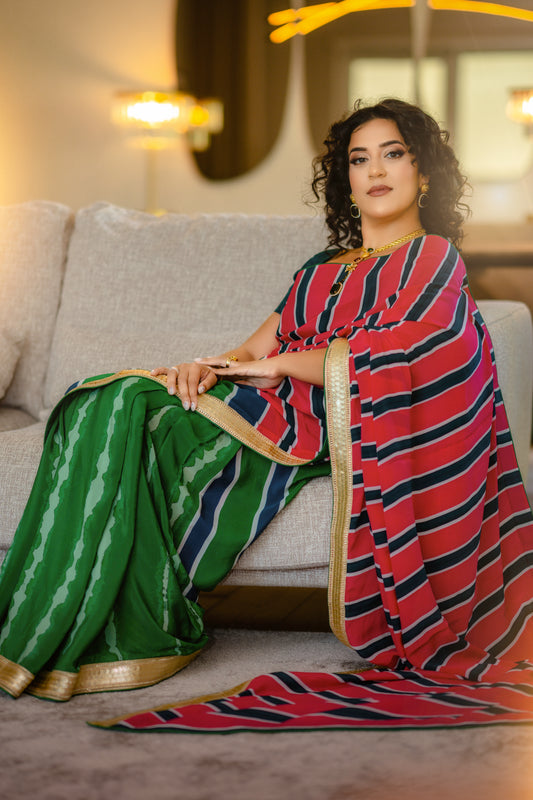 Georgette striped saree MM