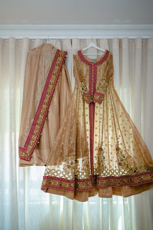 Gold Jacket and Lehngha Skirt