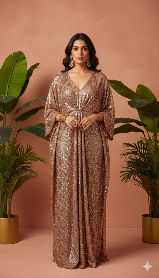 Rose Gold Sequin Kaftan