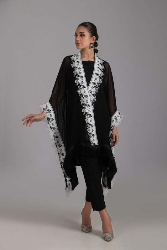 Black and white cape